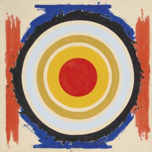 Art gallery buying Kenneth Noland paintings.